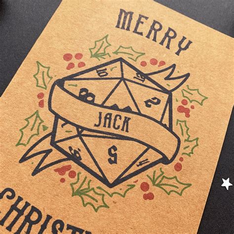 Personalised Dungeons And Dragons Christmas Card Dnd Etsy Uk