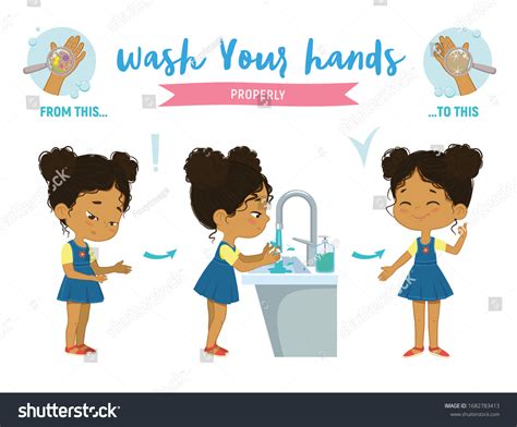 Girl Washing Hands Clip Art