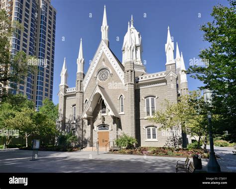 Assembly Hall Temple Square Salt Lake City Utah Usa Stock Photo Alamy