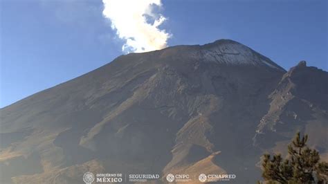 CENAPRED registra 99 exhalaciones del Popocatépetl