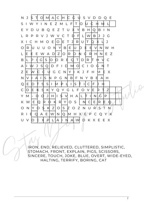 Word Search Puzzle, Printable, Instant Download, PDF, Word Search ...