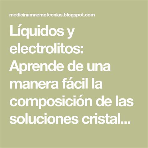 Composici N De Las Soluciones Intravenosas Cristaloides Glucosada