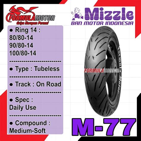 Jual Mizzle M Ring Tubeless All Size Profil Donat Ban Motor