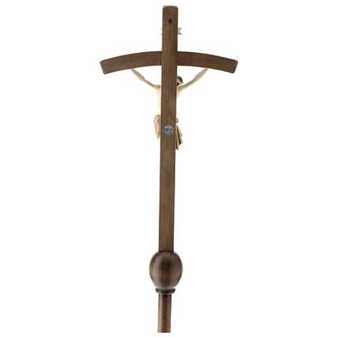 Croce Astile Processionale Cristo Siena Croce Curva Brunita 3 Colori