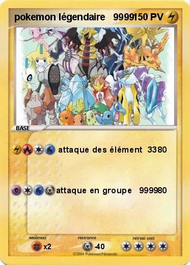 Pokémon Pokemon Legendaire 9999 9999 Attaque Des élément 33 Ma