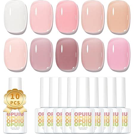 Amazon Shoyum Jelly Nude Gel Polish Set Sheer Milky White Pink