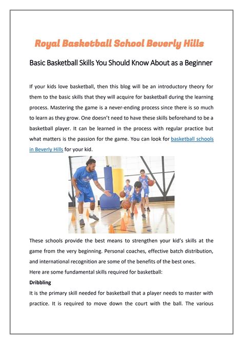 Basic Basketball Skills You Should Know About as a Beginner by Royal ...