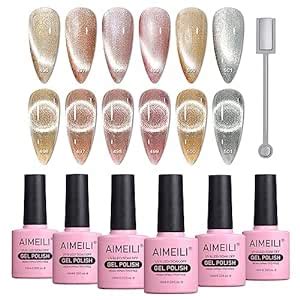 Amazon AIMEILI Cat Eye Gel Nail Polish Soak Off U V LED Hema Free