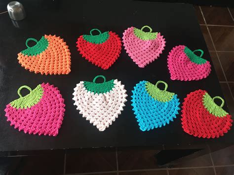 Frutillas Agarraderas Crochet Agarraderas A Crochet Agarraderas