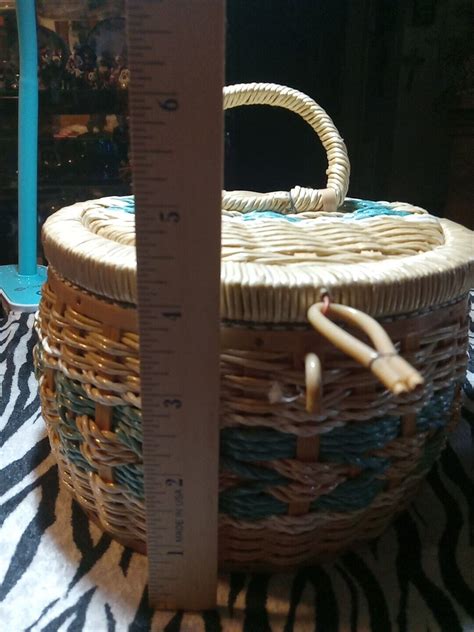 Vintage Made Exclusively For Singer Sewing Basket Woven Wicker With