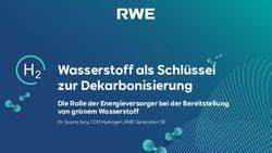 Wasserstoff als Schlüssel zur Dekarbonisierung Rolle der