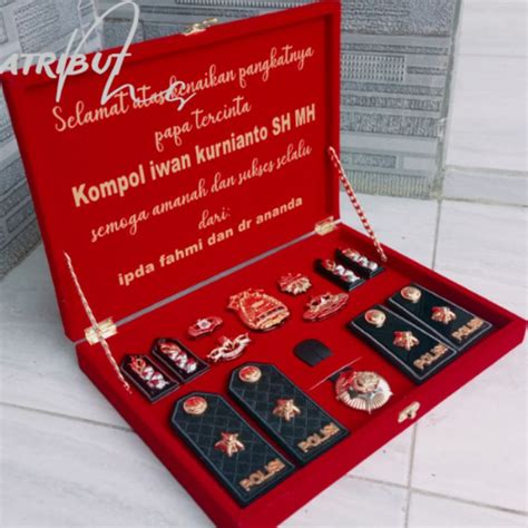 Jual Pangkat Kompol Polisi Pdh Pdu Sepaket Box Set Bisa Custom Shopee