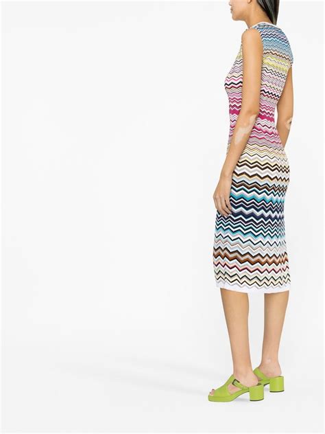 Missoni Multicolour Zigzag Pattern Print Midi Dress Farfetch