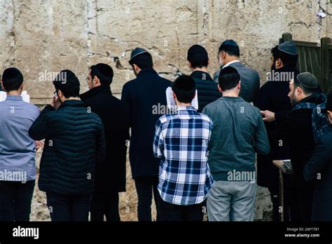 Jerusalem Israel December 11 2019 View Of Unknowns People Praying