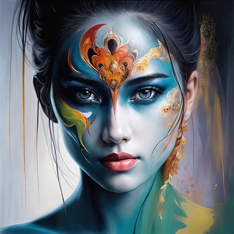 Premium AI Image | beautiful woman with a painted face ...