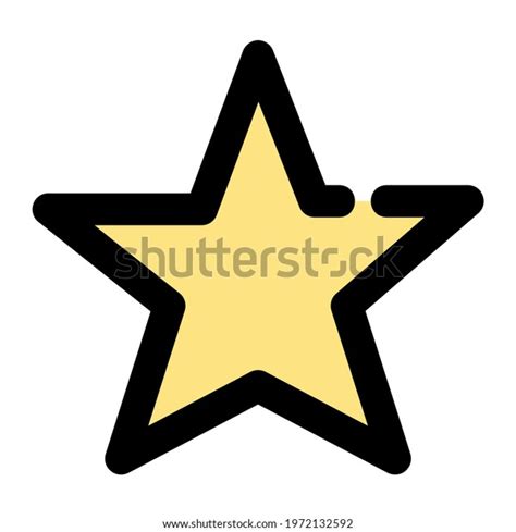 Star Icon Yellow Color Outline Favorite Stock Vector Royalty Free