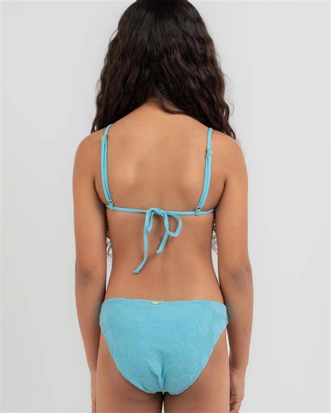 Shop Topanga Girls Gracie Triangle Bikini Set In Pop Aqua Fast