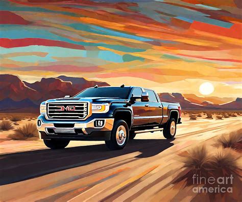 Sierra Denali Hd Luxury Pickup Gmc Sierra Denali Hd Drawing By Destiney Sullivan Fine Art America