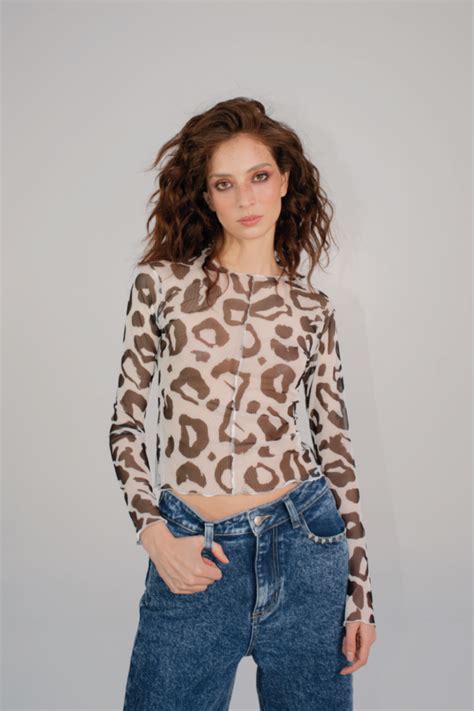 Leopard Mesh Top Sacré