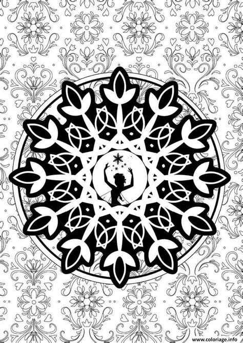 Coloriage Mandala Disney Princesse Frozen Jecolorie