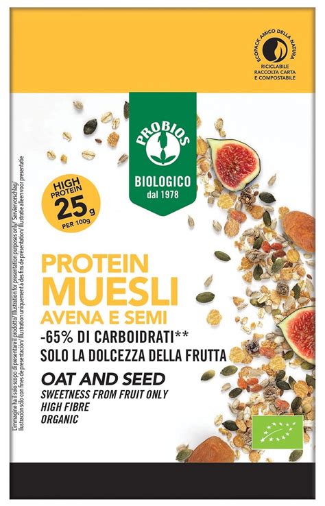 Cereali Protein Muesli Avena E Semi Senza Glutine Probios Probios