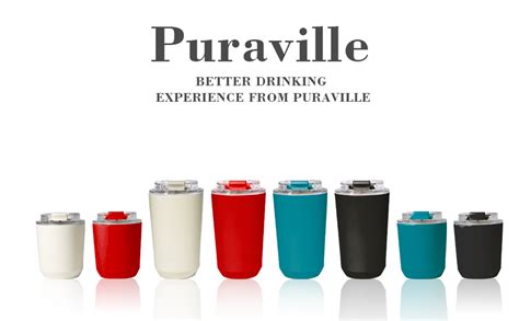 Puraville Insulated Tumblers With Lid 14 Oz Travel Coffee Mug Stainless Steel