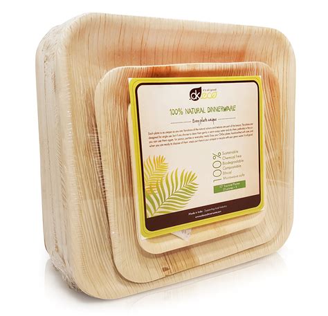 Inch Square Natural Areca Palm Leaf Disposable Compostable And