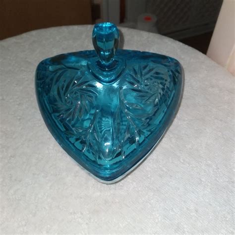 Accents Vtg Mid Century Hazel Atlas Aqua Blue Glass Triangle Candy Dish Wlid Pinwheel Poshmark