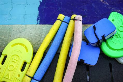 Swimming Aids For Children Learning To Swim Stock Image Image Of