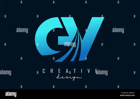 Logotipo Creativo Con Letra Azul Gv G V Con L Neas L Deres Y Dise O De