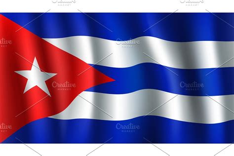 Vector 3d Flag Of Cuba Cuban National Symbol Pre Designed