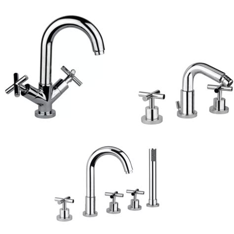 Set Miscelatore Lavabo Bidet Fori Bordo Vasca Fori E Bocca