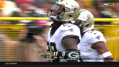 New Orleans Saints Cornerback Lonnie Johnson Intercepts Green Bay