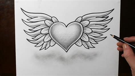 How To Draw A Cute Heart With Wings Cool Drawing Ideas For Beginners