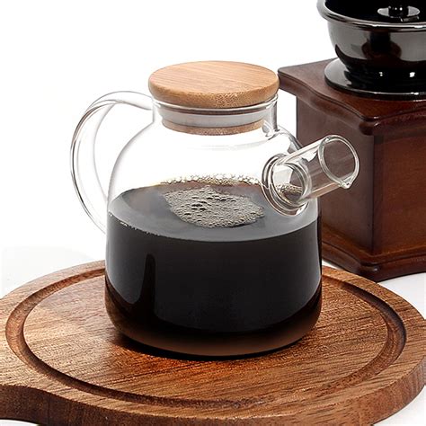 Wholesale Summer Handmade 1800 Ml Heat Resistant Borosilicate Glass Teapots With Bamboo Lid And