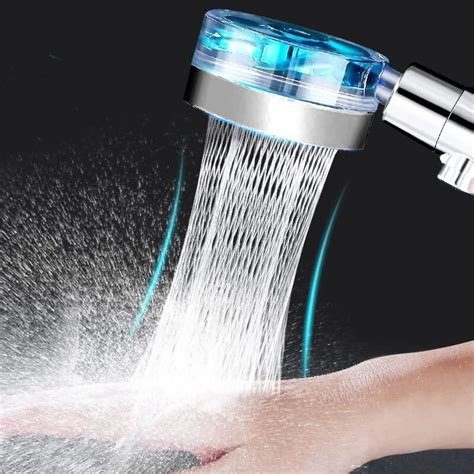 Propeller Shower Head Water Saving Flow Degrees Rotating With Fan