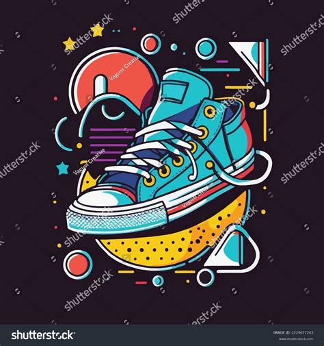 Sneakers Illustration Isolated Basketball Shoe Linear Stock Vector Royalty Free 2229077243