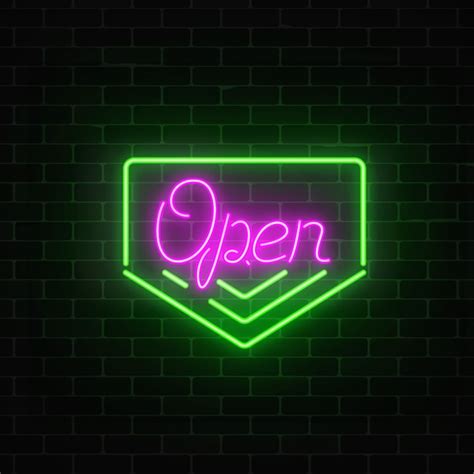 Premium Vector | Neon open 24 hours sign board