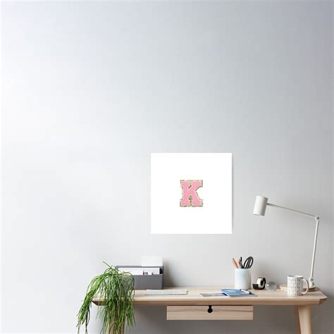 Preppy Pink Varsity Letter K Poster For Sale By Corsiglia Redbubble