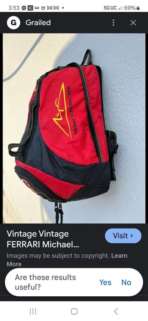 SUPER RARE MICHAEL SCHUMACHER FERRARI YELLOW BACKPACK EBay