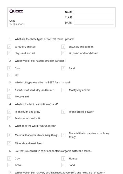 50 Soils Worksheets For 4th Year On Quizizz Free And Printable