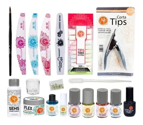 Kit Para Uñas Acrílicas Sencillo Mc Nails Pincel Limas Etc Meses