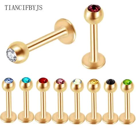 Tiancifbyjs 10pcs Labret Ring Lip Rings Surgical Steel Ear Cartiliage