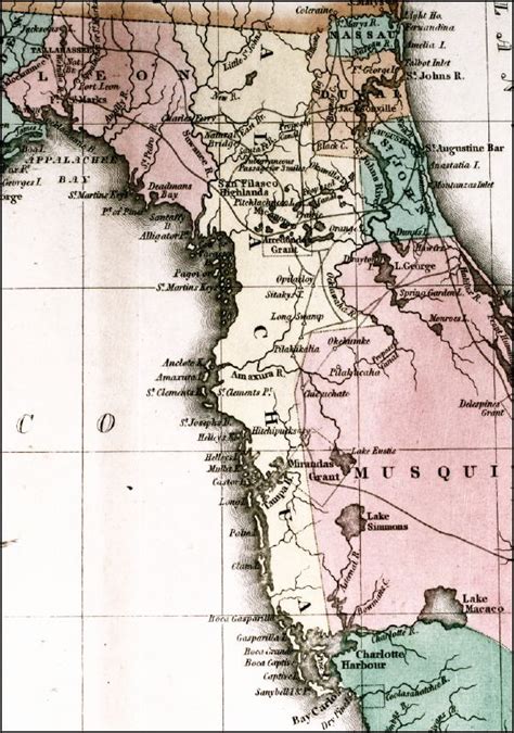 Map of Northern Florida, circa 1800