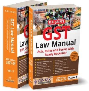 R K Jain S Gst Law Manual Cgst Igst Amdt Acts Vols Buy