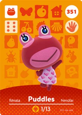 Puddles Animal Crossing Amiibo Card - Animal Crossing Cards - Series 4 ...