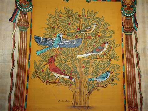 Egyptian Tree of Life Painting on Papyrus Hand Made - Etsy