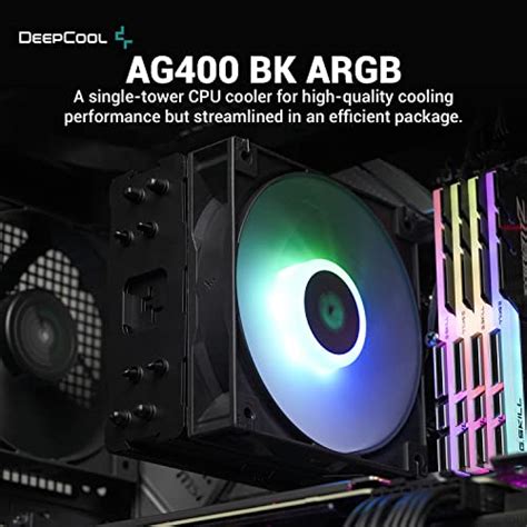 DeepCool GAMMAXX AG400 ARGB CPU Air Cooler All Black 5V 3Pin Sync 220w