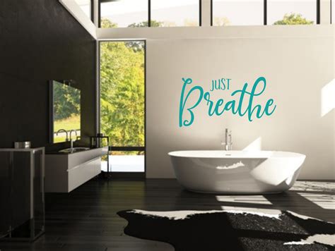 Just Breathe Decal Inhale Exhale Yoga Studio Wall Art Breathe