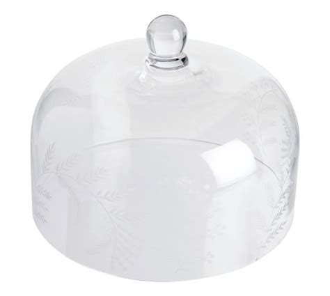 Monique Lhuillier Gabrielle Etched Glass Cake Dome Pottery Barn